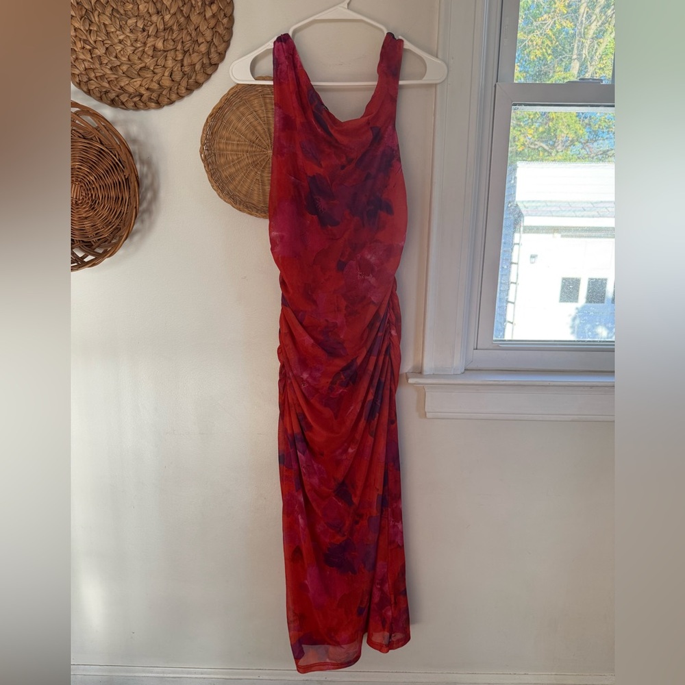 PrettyGarden Vibrant Red and Purple Dress